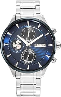 Titan Analog Blue Dial Men's Watch-1873KM02, Blue, Analog Watch
