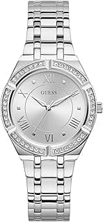 GUESS Blue + Rose Gold-Tone Crystal Silicone Watch