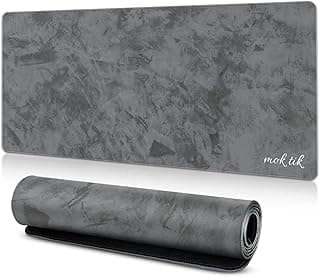 Gaming Mouse Pad XXL Large Size 400x900mm - Professional Mouse Pad with Waterproof Smooth Surface, Non-Slip Base, Suitable for PC Desktop, Laptop, Grey (Gray)