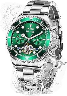 OLEVS Mens Watches Minimalist Ultra Thin Fashion Casual Analog Quartz Date Watch Waterproof Slim Simple Big Face Dress Wrist Watch with Retro Leather Band for Men