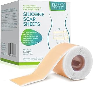 ZODENIS Medical Grade Silicone Scar Sheets, Silicone Scar Tape (1.6”x 60”), Scar Removal Strips for Acne Scars C-Section & Keloid Surgery Scars Sheets Treatment Sheets - 6-8 Month Supply