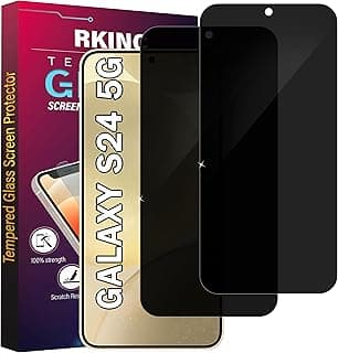 RKINC Screen Protector [2-Pack] for Samsung Galaxy S24 5G, Privacy Tempered Glass Film Screen Protector, [Does Not Support Fingerprint Unlock][Anti Spy][Anti-Scratch][Bubble-Free]