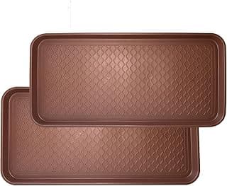 FDGARDEN FDGARDEN Large Multifunctional Boot Tray 2 Pack Boot Mat Washable Indoor or Outdoor Tray Mat for Shoes Boots Plants Pots Paint Tins Pet Bowls Car Storage, 30 x 15 x 1.2 Inches (Brown)