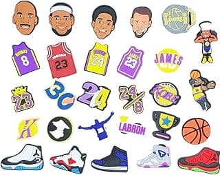 Arabest 28Pcs Basketball Sports Shoe Charms for Crocs, Sports Shoe Charms for Boys Gift Decor PVC Shoe Charms for Teens Man Party Favors