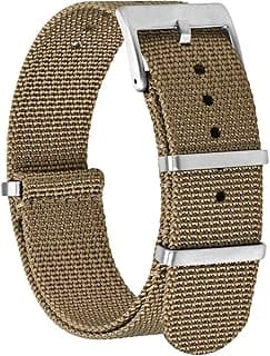 BISONSTRAP Nylon Watch Straps for Men, One-Piece Military Watch Bands, 18mm 20mm 22mm