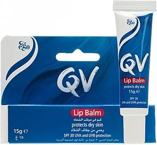 QV Lip Balm 15g, Moisturising Lip Care for Dry, Sensitive Skin – Sun Protection SPF 30, Color and Fragrance Free, Light Non Greasy Form.