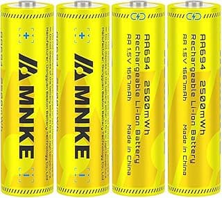 VENNERLI VENNERLI Rechargeable Lithium Batteries 2500mHh High-Capacity 1200+ Cycles Ultra-Long Lasting Time Durable Cycle With Type-C Cable Charging the battery directly (4PCS 2500mWh)