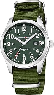 GOLDEN HOUR Uhren Herren aus Nylon mit durchgehendem Armband und Militrzeit, leicht ablesbares Zifferblatt, leuchtende Zeiger, 12/24-Stunden-Anzeige, Datumsanzeige wasserdichte Sport-Digitaluhren