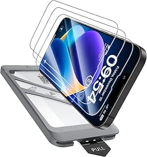 TAURI 3 Pack for iPhone 14 Screen Protector 6.1" with Auto-Installation Tool, Tempered Glass, Scratch-Resistant, [Military Grade Protection] Film