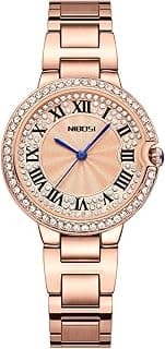 NIBOSI Women Watches Analog Quartz Rose Gold Diamond Watch for Ladies Fashion Minimalism Waterproof Stainless Steel Casual Wrist Watches Birthday Gift