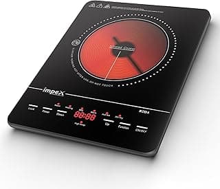 Impex Infrared Cooktop With 4 Digit LED Display & Push Button Control,10 Temperature Settings And 6 Cooking Mode 3hrs Programmable Timer Compatible with All Cookware,2 Year Warranty-1500W