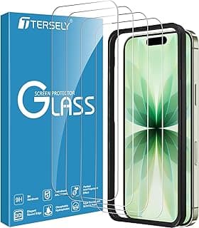 [4 Pack] T Tersely Screen Protector for iPhone 17 6.3-Inch 2025, Tempered Glass with Installation Alignment Frame,Case Friendly,HD Clear