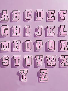 Varsity Letter Charms for Shoes,Initial A-Z College Style,PVC Shoe Decoration Accessories for Girls Party Favors