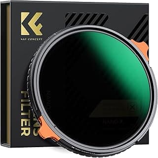 K&F CONCEPT 40.5 mm Polarising Filter and ND4-64 ND Variable Crossless Blue X 2 in 1 2-6 Stops 28 Nano-X Coatings Waterproof Anti Scratch for Camera Lens
