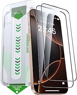 UGREEN iPhone 16 Pro Max Screen Protector 6.9'' Innovative Auto Installation 9H Unbreakable Protection 1:1 Full Coverage Tempered Glass Screen Protector, Case Friendly, HD Clear 2 Pack
