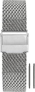 masar 10 to 24 mm Big Mesh Diameter 1 mm Universal Men's Milanese Mesh Watch Straps – Stainless Steel