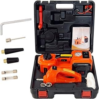 Electric Car Jack 5 Ton 12V Hydraulic Car Jack with Tire Inflator Pump and LED Light, Electric Car Jack Lift Floor Jack for SUV Sedans Tire Change