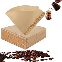 100 Piece Coffee Paper Filter V60, Disposable coffee filter paper, Suitable for pour-over coffee makers and Drip Coffee Maker (1-2 Cups Size 01 Natural Color)