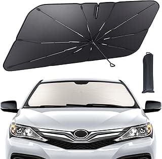 Lamicall Car Windshield Sunshade Umbrella – [57"L x33"W] [5-Layer UV Block][10-Rib Fiberglass Frame] for Heat Insulation, Front Window Interior Sun Protection, for Medium Sedan, SUV Windshield