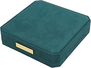 Velvet Jewelry Box, Large Capacity Soft Velvet Storage Box for Necklace Earrings Bracelet Rings, with Compact Travel Design
