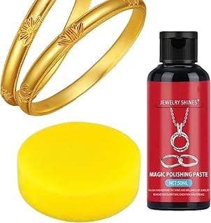 Silver Polish - 50ml Metal Polish with Sponge | Paste for Cleaning Care Platinum Metal Ring Chain Necklace Jewelry Scratch Removal