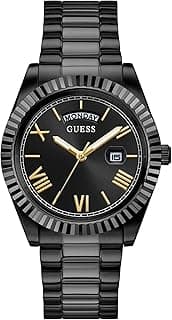 GUESS US Men's Connoisseur Black Analog Watch, one