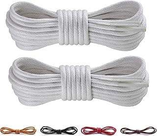 CCSOFTIME 2 Paar Round Waxed Shoelaces Waxed Leather Men's Shoes & Dress Shoes & Leather Shoes & Work Shoes,ø2.5mm High Quality Durable Shoelaces for Man and Woman