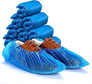 Flamingo Overshoes 100 pcs Disposable Shoe Cover Blue Plastic Anti Slip Cleaning Overshoes Boot Safety