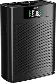 AIRTOK Air Purifiers for Home Large Room up to 1300 Ft2 with Air Quality Monitor, HEPA Sleep Mode, Aromatherapy, Pet Air Purifier for Bedroom, Air Cleaner with 2X-Purification & 360°Air Outlet AP2301