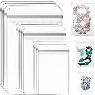 IFKGHFH IFKGHFH Clear Jewelry Bags, 120pcs Self Seal Jewelry PVC Bags Transparent Jewelry Rings Earrings Packing Storage Pouch Anti Tarnish Zip Lock Bags for Holding Jewelries, 3 Sizes