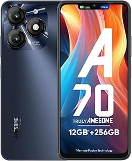 itel A70 Smartphone | 4+8GB RAM, 256GB Storage | 8MP AI Selfie Camera | 5000mAh Battery | Type-C Charging | Dynamic Bar | Starlish Black