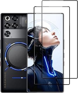 [2 Pack] WRTBS Tempered Glass for Nubia Red Magic 11 Pro/Red Magic 11 Pro Plus Screen Protector,9H Hardness High Definition Full Covered Clear Scratch Resistant Bubble Free Anti-Fingerprints