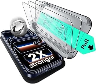 ESR 3 Pack for iPhone 17 Pro Max Screen Protectors Tempered Glass, High Clarity, 9H Hardness Scratch Resistant, Full Coverage, Military-Grade, Shatterproof, Screen Guard with Ultra Fit Tray