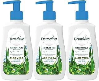 Dermoviva Moisture Plus Handwash 3x200ml | Fights Germs & Bacteria | With Aloe Vera, Almond & Pure Honey Extracts | Buy 2 Get 1 Free