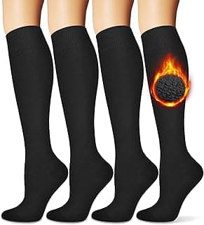 BLONGW Warm Socks for Women (Knee High) Thermal Boot Socks for Winter, Running, Hiking, Gifts, Thick Socks for Cold Weather