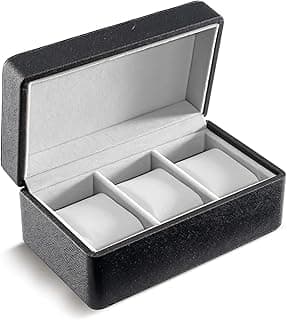 ProCase ProCase Watch Travel Case for Men Women, 3-Slot PU Leather Travel Watch Box, Shockproof Watch Carrying Case for Travel, Watch Box With Pillow for Birthdays Anniversary -3 Slot, Black
