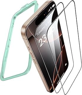 UGREEN iPhone 16 Pro Max Screen Protector 6.9'' 1:1 Full Coverage Military Grade Drop Protection HD Clear Tempered Glass Screen Protector, Easy to Install, Anti Fingerprint Fit for Most Cases 2 Pack