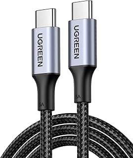 UGREEN USB C Cable 2M, Braided 100W Power Delivery PD Super Fast Charge Cable USB C to Type C for iPhone 15/16/17 pro max, iPad mini 7, MacBook Pro, iPad, Samsung S26 Ultra/S25/24/, Huawei P70