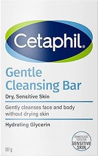 Cetaphil Gentle Nourishing Cleansing Bar for Face and Body, For Dry, Sensitive Skin, For Men and Women, Non-Comedogenic, Soap-Free, Unscented, 127g