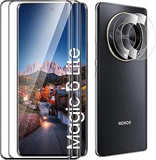 Screen Protector for Honor Magic 6 Lite, [2+2 Pack] Tempered Glass Protective Film, [Case Friendly][Anti-Scratch][Anti-Shatter][HD Clear][Bubble Free][9H Hardness]