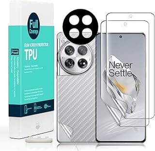 Ibywind 2 Pcs Screen Protector For Oneplus 12 5G 6.82",Flexible TPU Film,With 1Pc Camera Lens Protector,1Pc Back Film[Easy to install]