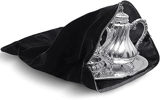 LEIFIDE LEIFIDE Silver Storage Bags Oversized 24" x 30" Zipper Anti Tarnish Cloth Bag for Silver Storage, Silver Tray, Jewelry, Flatware, Silver Vase, Silver Polishing Cloth for Tarnish Cleaning (Black)
