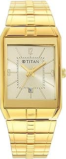 Titan Gents Karishma Analog Gray Dial Men's Watch-9151YM07, Champagne, bracelet