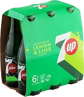 7UP Carbonated Soft Drink, Glass, 6 x 245 ml