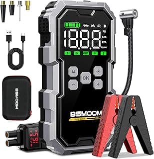 Jump Starter with Air Compressor, 7000A 26800mAh 150PSI Portable Car Battery Jump Starter (All Gas/10.0L Diesel), Jump Box Portable Jumper Cables with 3.4" LCD Display, 2 Lights