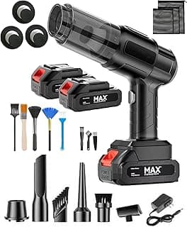 Cordless Handheld Vacuum Cleaner High Power 35000Pa Suction & Blower 120W Dual Batteries, 230ml Dust Cup, 20 Brush Cleaning Kit, Portable Rechargeable Car Vacuum for Home Pet Hair Keyboard Crumbs