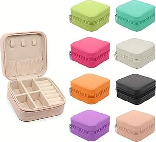 PU Leather Small Jewelry Box, Travel Portable Jewelry Case for Ring, Pendant, Earring, Necklace, Bracelet Organizer Storage Holder Boxes-Red