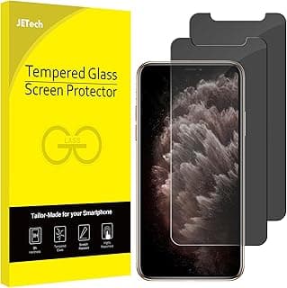 JETech Privacy Screen Protector for iPhone 11 Pro, iPhone Xs and iPhone X 5.8-Inch, Anti Spy Tempered Glass Film, 2-Pack