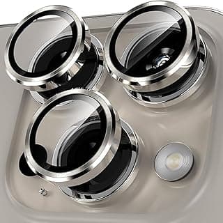 Natural Titanium i-Phone 15 Pro Max/iPhone 15 Pro Camera Lens Protector, [Truly Shatterproof] 9H Tempered Glass Camera Cover Screen Protector Accessories, For Natural Titanium