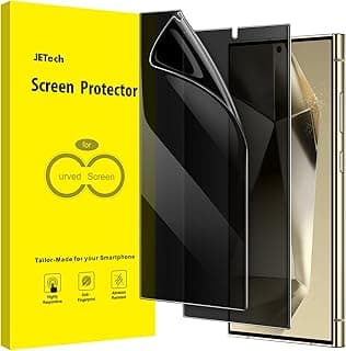 JETech Privacy Screen Protector for Samsung Galaxy S24 Ultra 5G 6.8-Inch, Anti-Spy Flexible TPU Film, Fingerprint Unlock Compatible, 2-Pack
